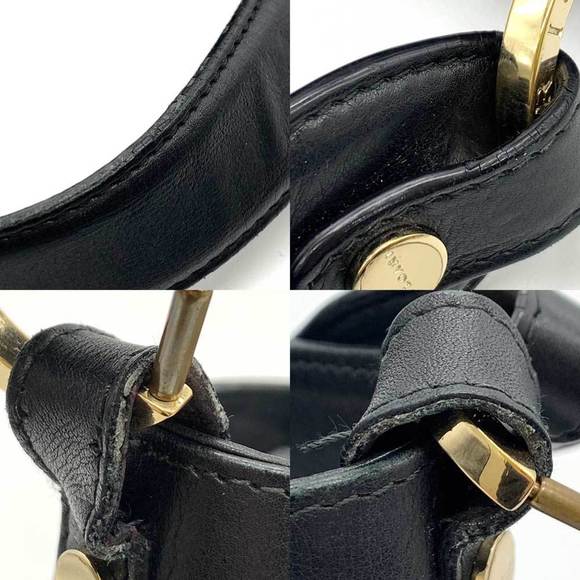 BVLGARI Bag Chandra Shoulder Black Double Ring Horizontal Ladies Leather - Picture 6 of 10